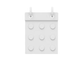 White simple flip calendar. 3D rendering. Icon on white background. photo