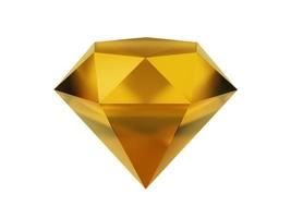 Yellow diamond, jewelry. 3D rendering. Icon on white background. photo