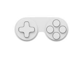 Minimalistic console game controller. Whitr isolated icon on white background. 3D rendering. photo