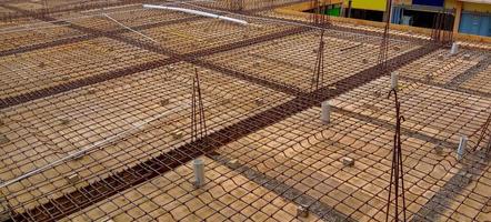 Panel formwork or bekesting at the construction of a residential building photo