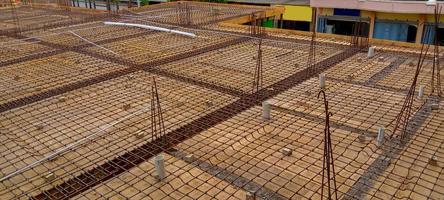 Panel formwork or bekesting at the construction of a residential building photo