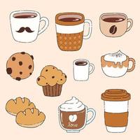 Cute Coffee lover doodles vector