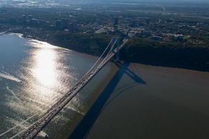 vista aérea del puente george washington, nueva york, nueva jersey foto