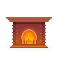 Fireplace isolated on white background. Decorative element for interior design of the living room. vector