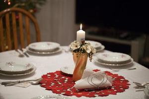 Elegant Christmas table setting photo