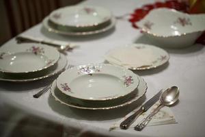 Elegant Christmas table setting photo