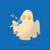 ilustración de cantante de personaje fantasma vector