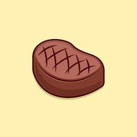 Sliced beef cartoon vector icon illustration