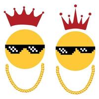Thug king emoji vector