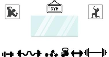 Gym workout equipment vector