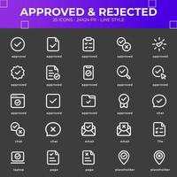 Approved and Rejected Icon Pack With White Color vector