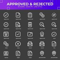 Approved and Rejected Icon Pack With White Color vector