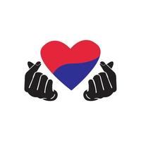 mini i love you hand ,korean heart finger i love you sign icon vector line art illustration sticker design social media