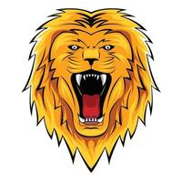 Lion Head Angry Roaring Illustration vector