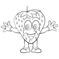 Little Strawberry Cartoon Sketch vector