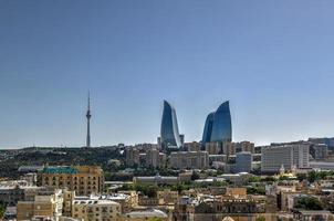 Panoramic view of the skyline of the city of Baku, Azerbaijan. photo