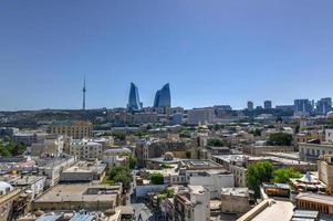 Panoramic view of the skyline of the city of Baku, Azerbaijan. photo