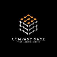 SMS hexagonal logo template, connection logo vector, It is good for your company, corporate vector