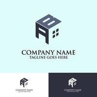 Hexagonal letter AB logo design inspiration, good for real estate company logo vector