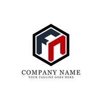 FN hexagonal logo image, FN initial name logo design vector