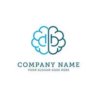 diseño del logotipo de la letra db, la inspiración del logotipo del cerebro diferente puede usarse para su marca registrada, identidad de marca o marca comercial vector