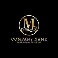 luxury Letter M logo vector, M gold logo design, business and finance logo brand vector