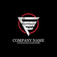 CF initial name logo design, with grunge style, Letter logo vector in the circle