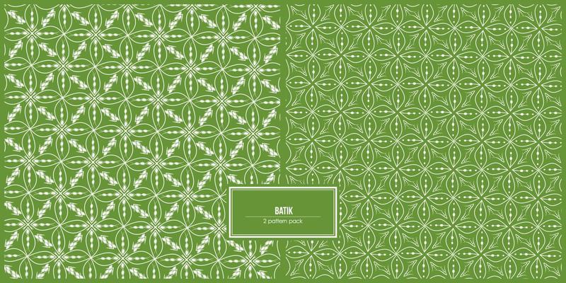 two pattern pack of traditional batik with floral style