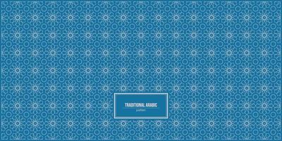 traditional arabic pattern with blue background vector