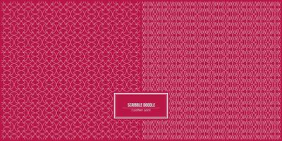 two pattern pack of scribble doodle lines vector