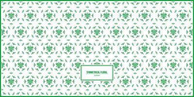 symmetrical floral shape pattern with bright green dominant colors vector