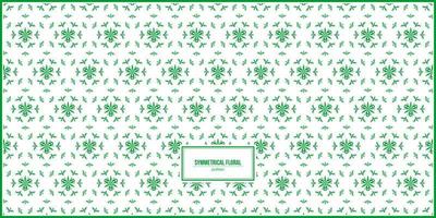 symmetrical floral shape pattern with bright green dominant colors vector