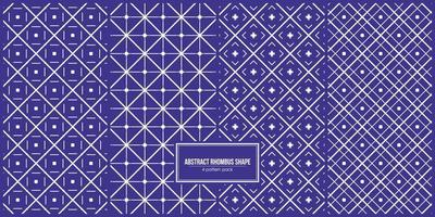 four pattern pack of abstract rhombus shape vector