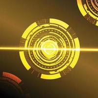 gold network light of circle code abstract technology background vector
