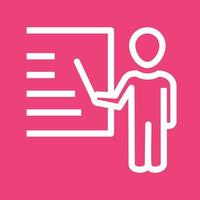 Male Presenter I Line Color Background Icon vector