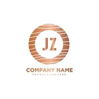 JZ Initial Letter circle wood logo template vector