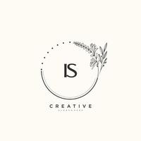 IS Beauty vector initial logo art, handwriting logo of initial signature, wedding, fashion, jewerly, boutique, floral and botanical with creative template for any company or business.