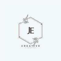 JE Beauty vector initial logo art, handwriting logo of initial signature, wedding, fashion, jewerly, boutique, floral and botanical with creative template for any company or business.