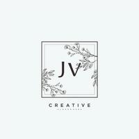 JV Beauty vector initial logo art, handwriting logo of initial signature, wedding, fashion, jewerly, boutique, floral and botanical with creative template for any company or business.