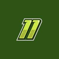 Racing number 11 logo design vector