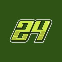 Racing number 24 logo design vector