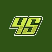 Racing number 45 logo design vector