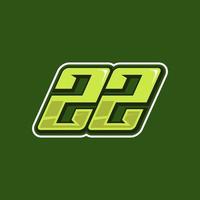 Racing number 22 logo design vector