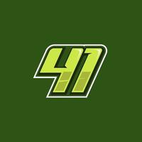 Racing number 41 logo design vector