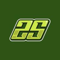 Racing number 25 logo design vector