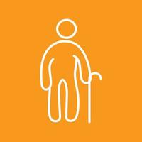 Old Man Line Color Background Icon vector