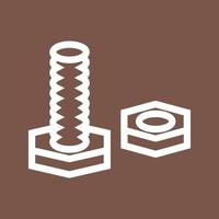 Nut and Bolt Line Color Background Icon vector