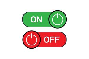 Power On Off red and blue button for vector illustration.