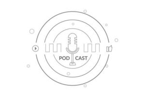 Podcast Radio microphone vector illustration concept design.