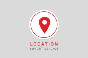 Location support service design with pin icon vector